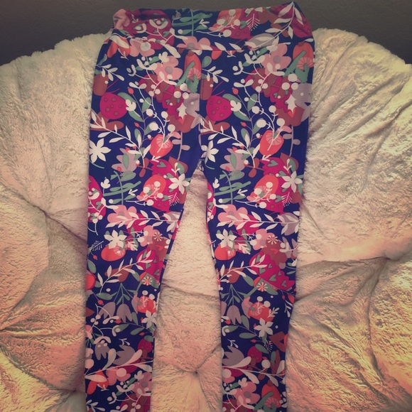 Lularoe Kid / Teen tights Floral Print - Picture 1 of 1